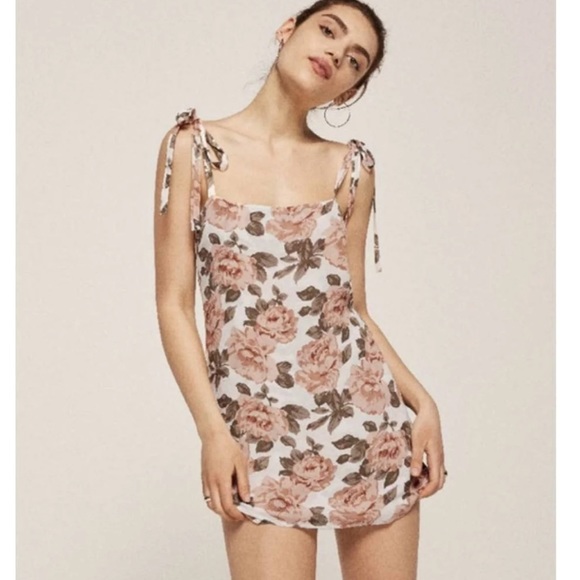 Reformation Dresses & Skirts - RARE! Reformation Dixie Mini Slip Dress in Cream Avery